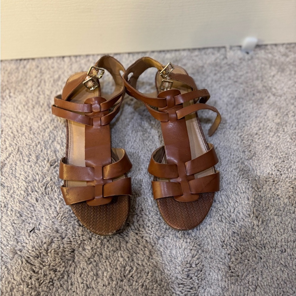 Tan Small Heeled Sandals